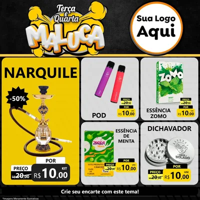 Modelo de Rede Social para Feed Facebook com o tema Terça e Quarta Maluca para Tabacaria