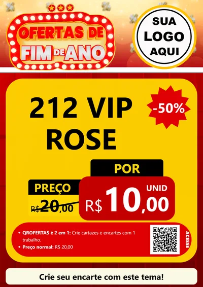 Modelo de Cartaz para Cartaz A4 Vertical com o tema Ofertas de Fim de Ano para Perfumes
