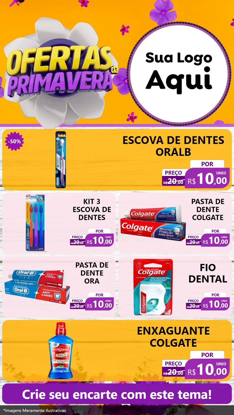 Modelo de TV para TV Vertical com o tema Ofertas Da Primavera para Higiene Pessoal