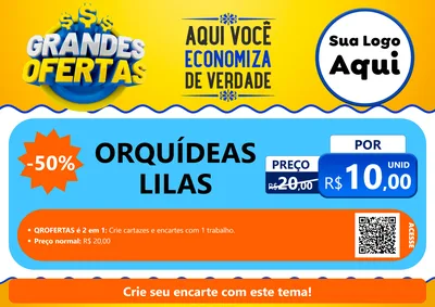 Modelo de Cartaz para Cartaz A4 Horizontal com o tema Grandes Ofertas para Floricultura e jardim