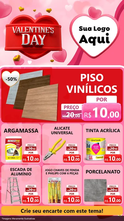 Modelo de Rede Social para Stories com o tema Valentine's Day para Material para Construção