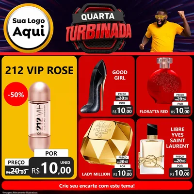 Modelo de Rede Social para Feed Facebook com o tema Quarta Turbinada para Perfumes
