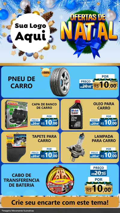 Modelo de TV para TV Vertical com o tema Ofertas de Natal para Auto peças