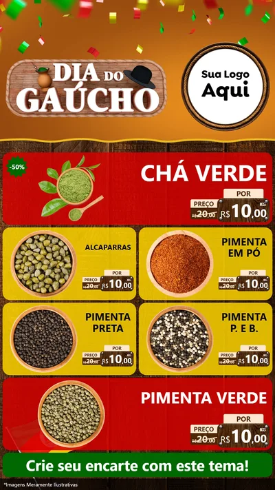 Modelo de TV para TV Vertical com o tema Dia do Gaúcho para Produtos Naturais