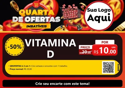 Modelo de Cartaz para Cartaz A4 Horizontal com o tema Quarta de Ofertas Imbatíveis para Farmácia