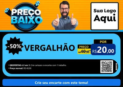 Modelo de Cartaz para Cartaz A4 Horizontal com o tema Preço Baixo para Ferragens