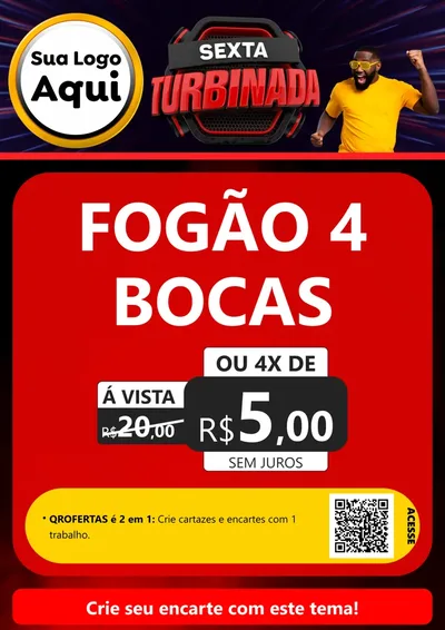 Modelo de Cartaz para Cartaz A4 Vertical com o tema Sexta Turbinada para Móveis e Eletro