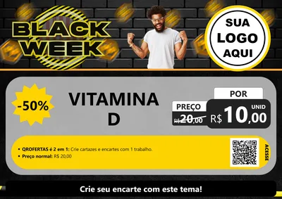 Modelo de Cartaz para Cartaz A4 Horizontal com o tema Black Week para Farmácia