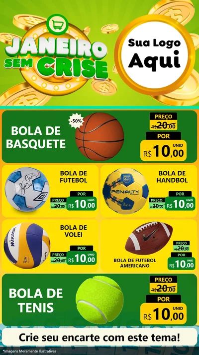 Modelo de TV para TV Vertical com o tema Janeiro Sem Crise para Artigos Esportivos
