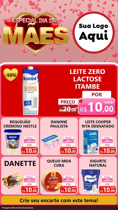 Modelo de Rede Social para Stories com o tema Especial Dia Das Mães para Frios e Laticínios