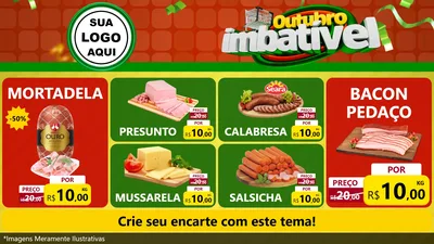 Modelo de TV para TV Horizontal com o tema Outubro Imbatível para Frios e Laticínios