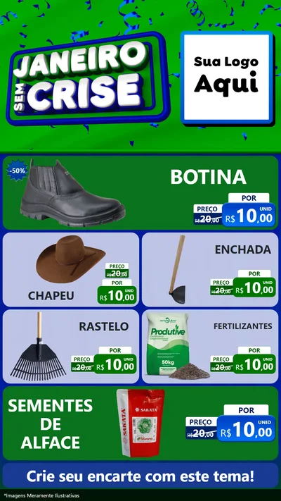 Modelo de TV para TV Vertical com o tema Janeiro Sem Crise para Agropecuária