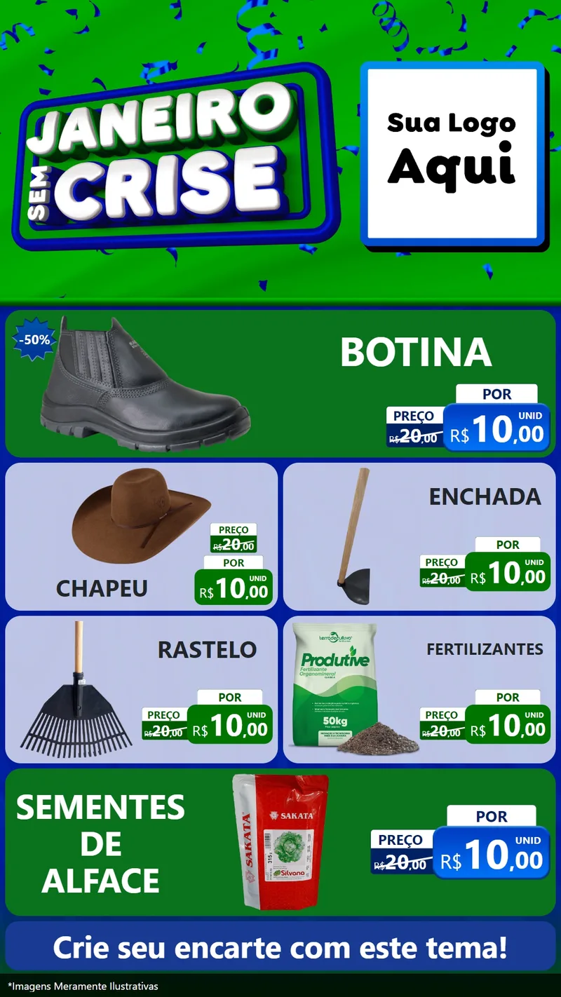 Modelo de TV para TV Vertical com o tema Janeiro Sem Crise para Agropecuária