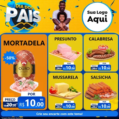 Modelo de Rede Social para Feed Facebook com o tema Dia dos Pais para Frios e Laticínios