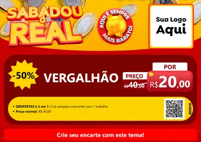 Modelo de Cartaz para Cartaz A4 Horizontal com o tema Sabadou do Real para Ferragens