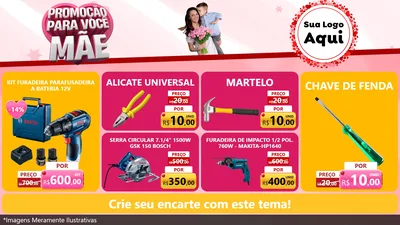 Modelo de TV para TV Horizontal com o tema Promoção Para Você Mãe para Maquinas e Ferramentas