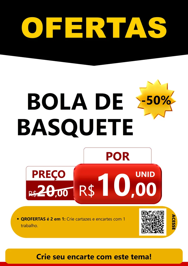 Modelo de Cartaz para Cartaz A4 Vertical com o tema Ofertas Preto e Vermelho Cartaz para Artigos Esportivos