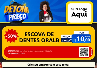 Modelo de Cartaz para Cartaz A4 Horizontal com o tema Detona Preços para Higiene Pessoal