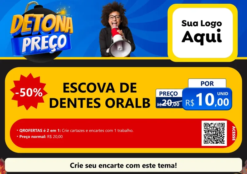 Modelo de Cartaz para Cartaz A4 Horizontal com o tema Detona Preços para Higiene Pessoal