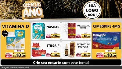 Modelo de TV para TV Horizontal com o tema Ofertas de Fim de Ano para Farmácia