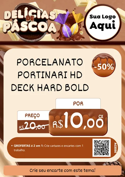 Modelo de Cartaz para Cartaz A4 Vertical com o tema Delícias de Páscoa para Pisos e revestimentos