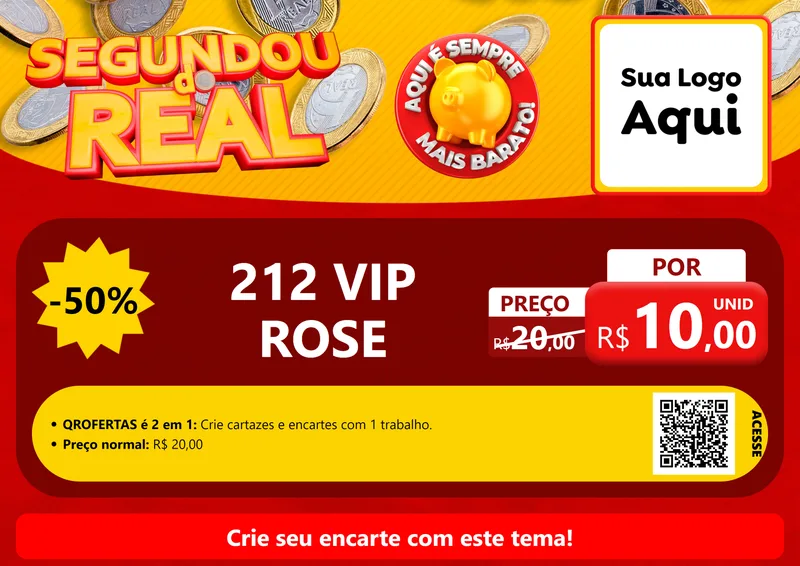 Modelo de Cartaz para Cartaz A4 Horizontal com o tema Segundou do Real para Perfumes