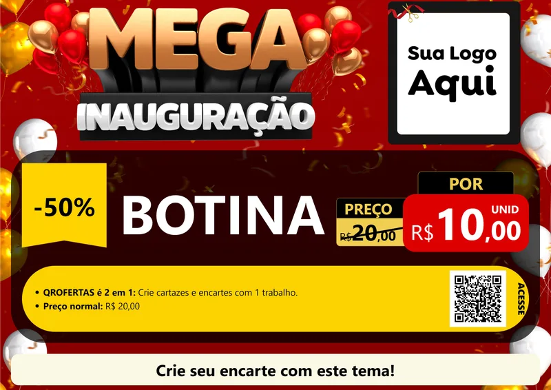 Modelo de Cartaz para Cartaz A4 Horizontal com o tema Mega Inauguração para Agropecuária