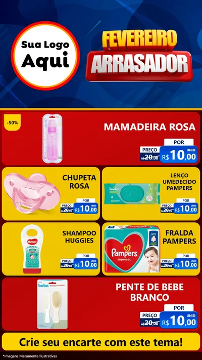 Modelo de TV para TV Vertical com o tema Fevereiro Arrasador para Bebês