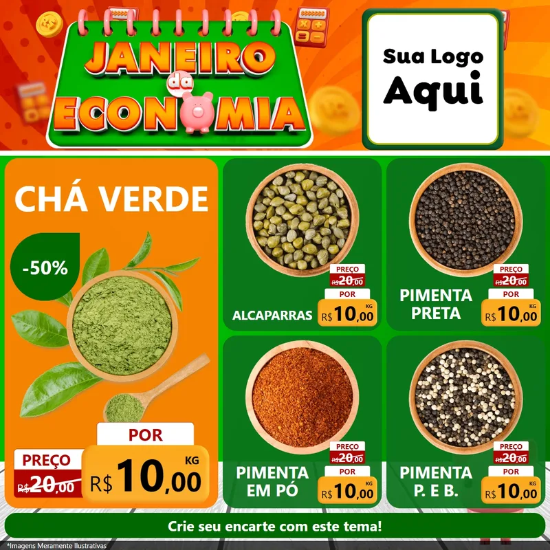Modelo de Rede Social para Feed Facebook com o tema Janeiro da Economia para Produtos Naturais