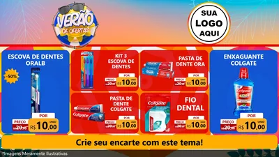 Modelo de TV para TV Horizontal com o tema Verão de Ofertas para Higiene Pessoal