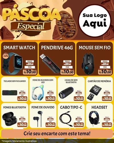Modelo de Rede Social para Feed Instagram com o tema Páscoa Especial para Informática