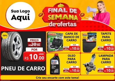 Modelo de Encarte para Encarte A4 Horizontal com o tema Final de Semana de Ofertas para Auto peças