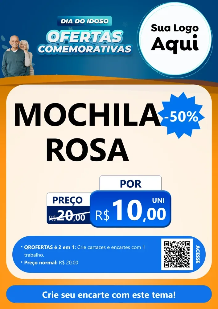 Modelo de Cartaz para Cartaz A4 Vertical com o tema Dia do Idoso para Papelaria