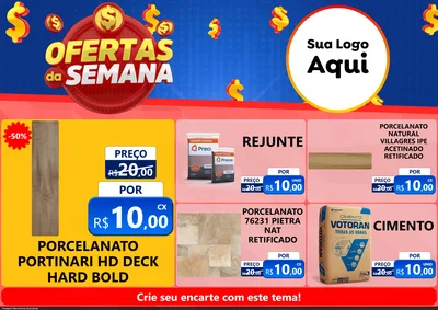 Modelo de Encarte para Encarte A4 Horizontal com o tema Ofertas Da Semana para Pisos e revestimentos