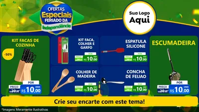 Modelo de TV para TV Horizontal com o tema Ofertas Especiais Feriado da Independência para Utilidades Domésticas