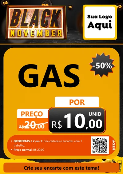 Modelo de Cartaz para Cartaz A4 Vertical com o tema Black November para Água e gás