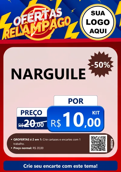 Modelo de Cartaz para Cartaz A4 Vertical com o tema Ofertas Relâmpago para Tabacaria