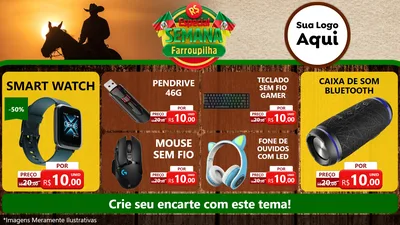 Modelo de TV para TV Horizontal com o tema Especial Semana Farroupilha para Informática