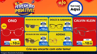Modelo de TV para TV Horizontal com o tema Fevereiro Imbatível para Óticas