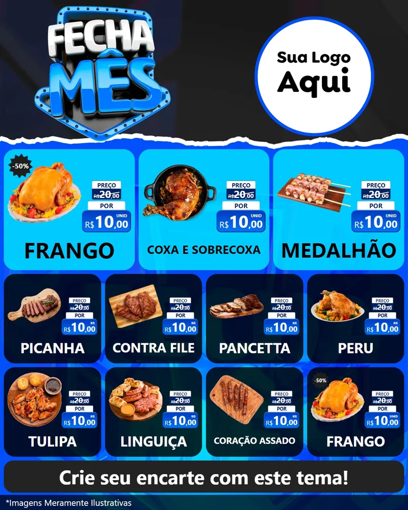 Modelo de Rede Social para Feed Instagram com o tema Fecha Mês para Assados