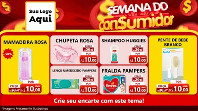 Modelo de TV para TV Horizontal com o tema Semana do Consumidor para Bebês