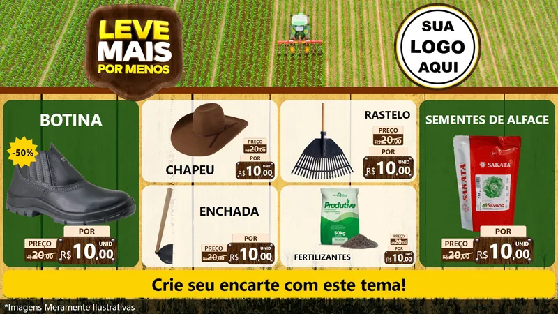 Modelo de TV para TV Horizontal com o tema Leve Mais Por Menos - Agro para Agropecuária