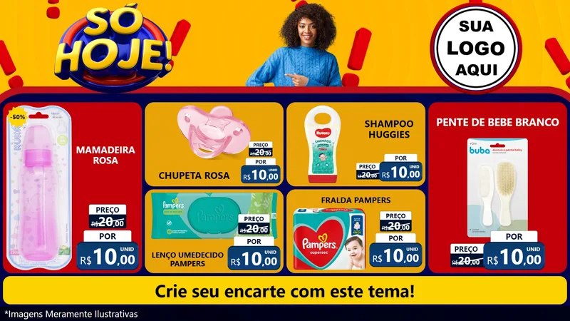 Modelo de TV para TV Horizontal com o tema Só Hoje! para Bebês
