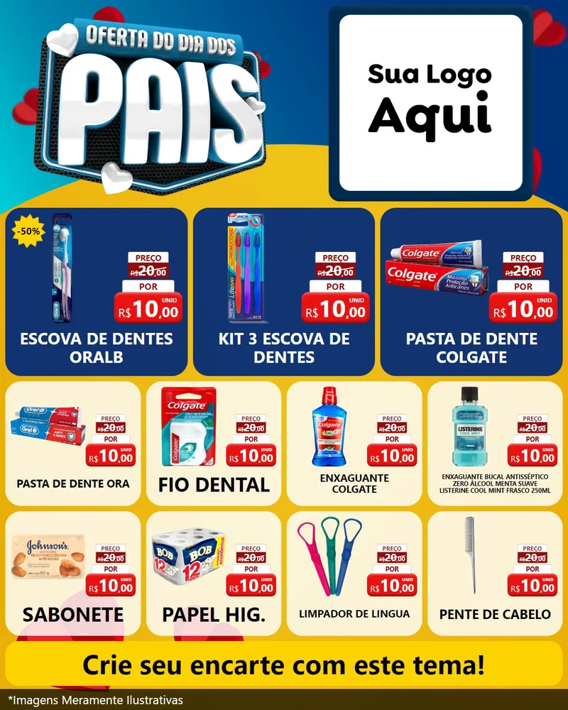 Modelo de Rede Social para Feed Instagram com o tema Oferta Do Dia Dos Pais para Higiene Pessoal