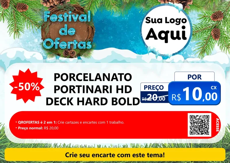 Modelo de Cartaz para Cartaz A4 Horizontal com o tema Festival de Ofertas - Inverno para Pisos e revestimentos