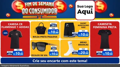 Modelo de TV para TV Horizontal com o tema Fim de Semana do Consumidor para Roupas e acessórios