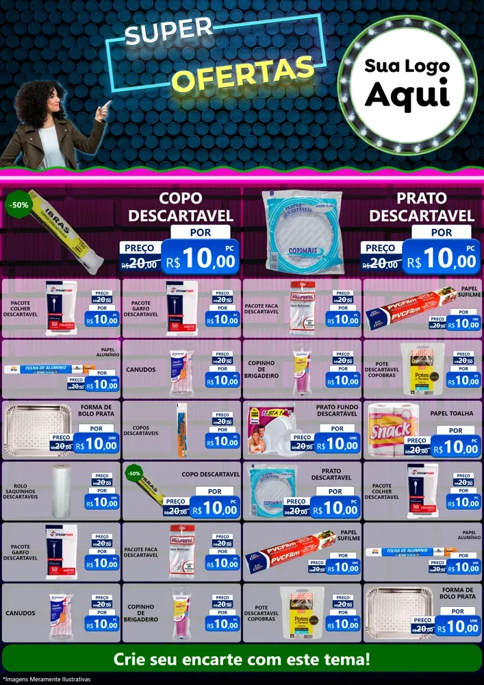Modelo de Encarte para Encarte A4 Vertical com o tema Super Ofertas para Embalagens