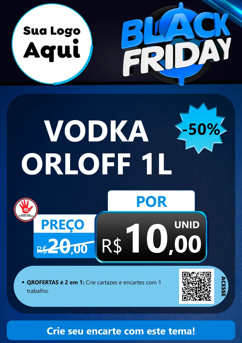 Modelo de Cartaz para Cartaz A4 Vertical com o tema Black Friday para Distribuidora de bebidas