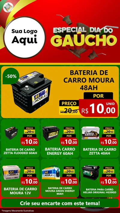 Modelo de Rede Social para Stories com o tema Especial Dia do Gaúcho para Baterias Elétricas