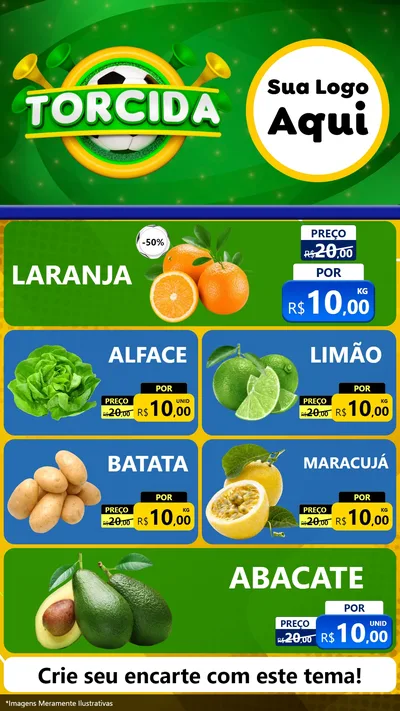 Modelo de TV para TV Vertical com o tema Torcida para Hortifrúti